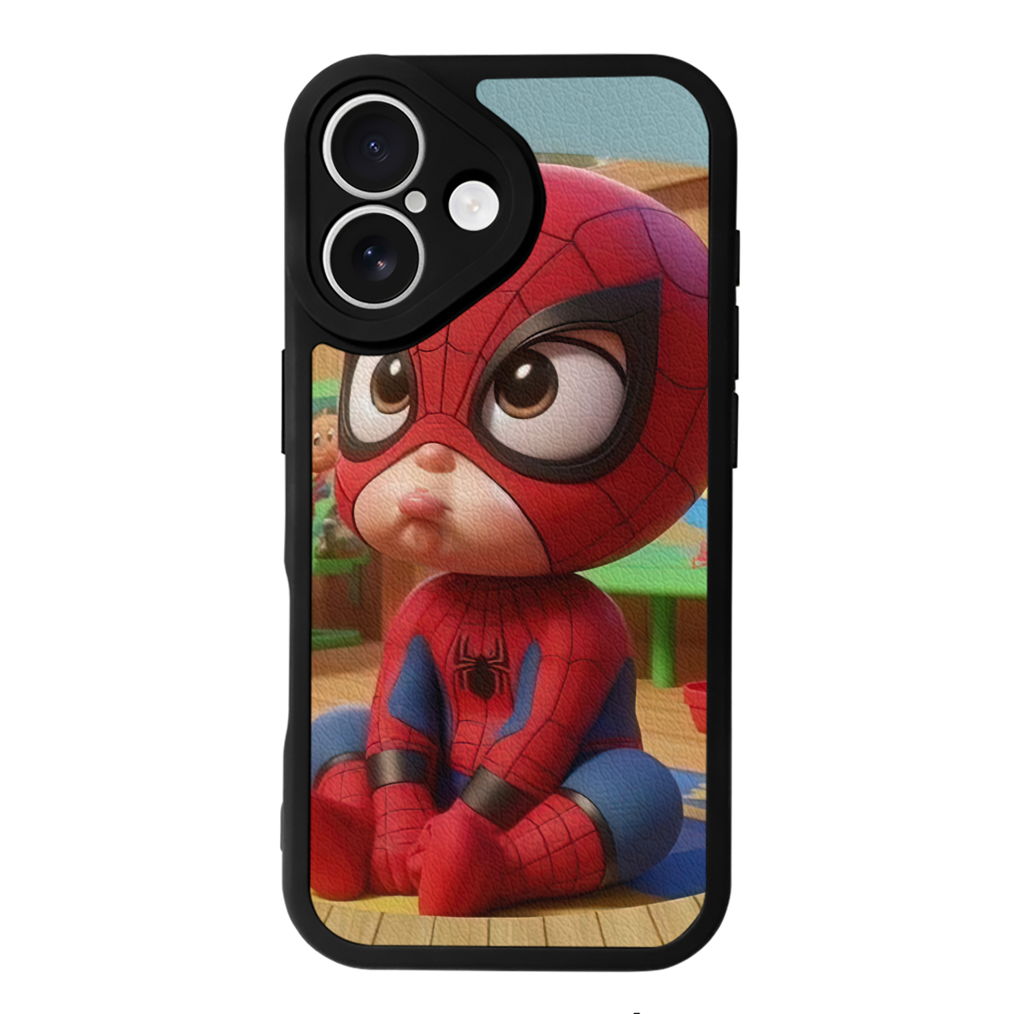 （画像用） Spider Man スパイダーマン 【iPhone 16シリーズ対応】シリコンスマホケース（レザー調） 材質：シリコン